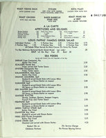 1950's Menu LOUIS PAPPAS Restaurant & Cocktail Lounge St. Petersburg Florida