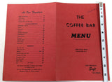 1950 Original Menu THE COFFEE BAR Restaurant Vancouver British Columbia Canada