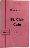 1951 Original Menu ST. CLAIR CAFE Restaurant Vancouver British Columbia Canada
