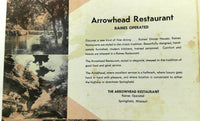 1962 Original Menu ARROWHEAD MOTEL RESTAURANT Springfield Missouri Raines