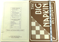 1970's Original Dinner Menu THE BIG NAPKIN Restaurant Murfreesboro Tennesee