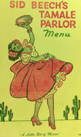 1950's Original Menu SID BEECH'S TAMALE PARLOR Restaurant Vancouver BC Canada