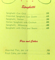 1950's Original Menu SID BEECH'S TAMALE PARLOR Restaurant Vancouver BC Canada