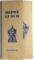 1950's Original Lunch Menu DEPOT Restaurant Princeton British Columbia Canada