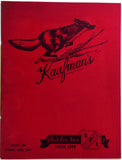1960's Red Velvet Menu KAUFMAN'S Red Fox Inn Holiday Inn Bowling Green Ohio
