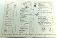 1960's Original Menu OAK RIDGE COUNTRY CLUB Restaurant
