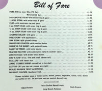 1950's Original Large Lodge Menu BPOE ELKS No. 13 Indianapolis Indiana
