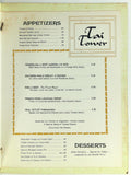 1960's Original Menu STOUFFER'S TAI TOWER Restaurant