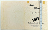1962 Original Menu TOPS RESTAURANT & Lounge Albany Oregon
