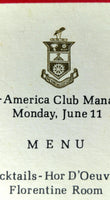 Vintage TUDOR ROOM Menu Private Club THE KANSAS CITY CLUB Kansas City MO