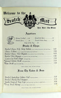 1950's Original Menu SCOTCH MIST Restaurant & Lounge Hartford City Indiana