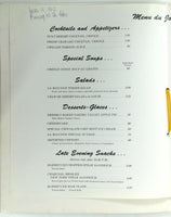 1962 Original Menu Seattle World's Fair LA BALCONE Restaurant Washington