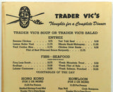 1978 Original Dinner Menu TRADER VIC'S Restaurant