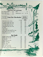 1962 Menu TIMBER INN Restaurant Timberlodge Motel Coos Bay Oregon Lumber Port