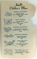 Vintage Die Cut Black Dog Pirate Original Childrens Menu ISBELL'S Restaurant