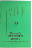 1950's Original Menu PARRINO'S SPAGHETTI HOUSE Restaurant Dallas Texas