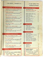 1950's Original Menu THE CHINESE COTTAGE Restaurant Dallas Texas