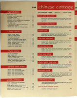 1950's Vintage Menu THE CHINESE COTTAGE Restaurant Dallas Texas