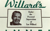 1950's Dinner Menu Lee WILLARD'S Restaurant West Pico Los Angeles California