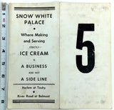 1950's Original Ice Cream Shop Menu SNOW WHITE PALACE Chicago Illinois