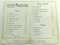 Vintage Original Menu ALTE RANZLEI BACCHUS KELLER BAR Stuttgart Germany