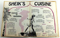 1970's Original Menu SHEIK'S LOUNGE & STEAK HOUSE Restaurant Orlando Florida
