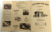 1980's Menu LITTLE RHEIN STEAK HOUSE Restaurant La Villita San Antonio Texas
