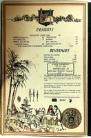 1970's Large Original Menu THE HASTA Restaurant Miami Coral Gables Florida