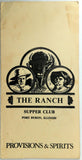 1980's Original menu THE RANCH Supper Club Restaurant Port Byron Illinois