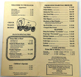 1980's Original menu THE RANCH Supper Club Restaurant Port Byron Illinois
