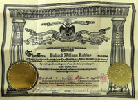 Freemason Mason Shriner Certificate of 32 Degree Iowa Consistory Cedar Rapids
