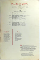 1960's Large Menu Dick Hermann's PEPPER MILL Restaurant Pasadena California