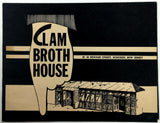 1950's Original Menu CLAM BROTH HOUSE Restaurant Hoboken New Jersey