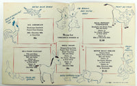 1958 Children's Coloring Carousel Menu COFFEE DAN'S Restaurant