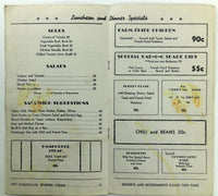 1940's WWII OPA Ration Menu BLACKETT'S Restaurant Buy US War Bonds