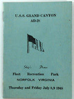 1948 USS GRAND CANYON AD-28 Ship Dance Fleet Recreation Park Norfolk Virginia