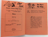 Rare 1950 Monthly BOOZE LETTER Army Navy Supply Corps STAG PARTY Menu Washington