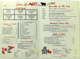 1960's Menu Mailer HOLLYWOOD ROOSEVELT HOTEL Garden Room Restaurant Los Angeles