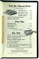 1960's Original Menu VICTORS FINE FOOD Restaurant Alhambra California