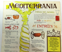 1969 Large Dinner Menu MEDITERRANIA Restaurant Beverly Hills California