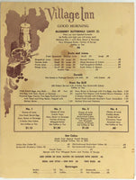 1960's Original Vintage Breakfast Menu VILLAGE INN Restaurant