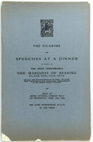 1926 The Pilgrims Of Great Britain Dinner Speeches Marquess Of Reading India