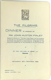 1935 Dinner Menu Pilgrims Of Great Britain John Huston Finley New York Times