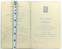 1924 Dinner Menu Pilgrims Of Great Britain Frank B. Kellogg American Ambassador