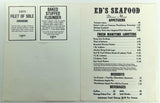 1970's Original Menu Ed's Seafood Restaurant Toronto Canada Ed Mirvish