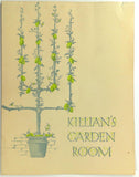 1950's Original Menu Killian's Garden Room Restaurant Cedar Rapids Iowa