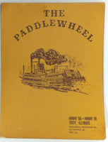 1950's Original Laminated Menu The Paddlewheel Restaurant Troy Illinois