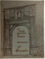 1971 Original Menu Restaurant El Merendero Puebla Relicario De America Mexico