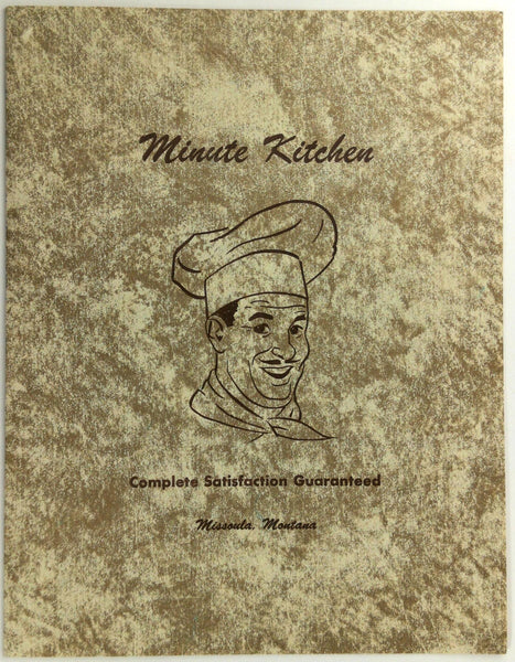 1950's Original Vintage Menu Minute Kitchen Restaurant Missoula Montana