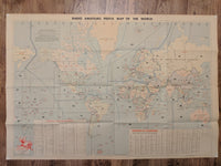 Radio Amateurs Callbook PREFIX MAP Of The World Huge Wall Size 28 x 41 in.